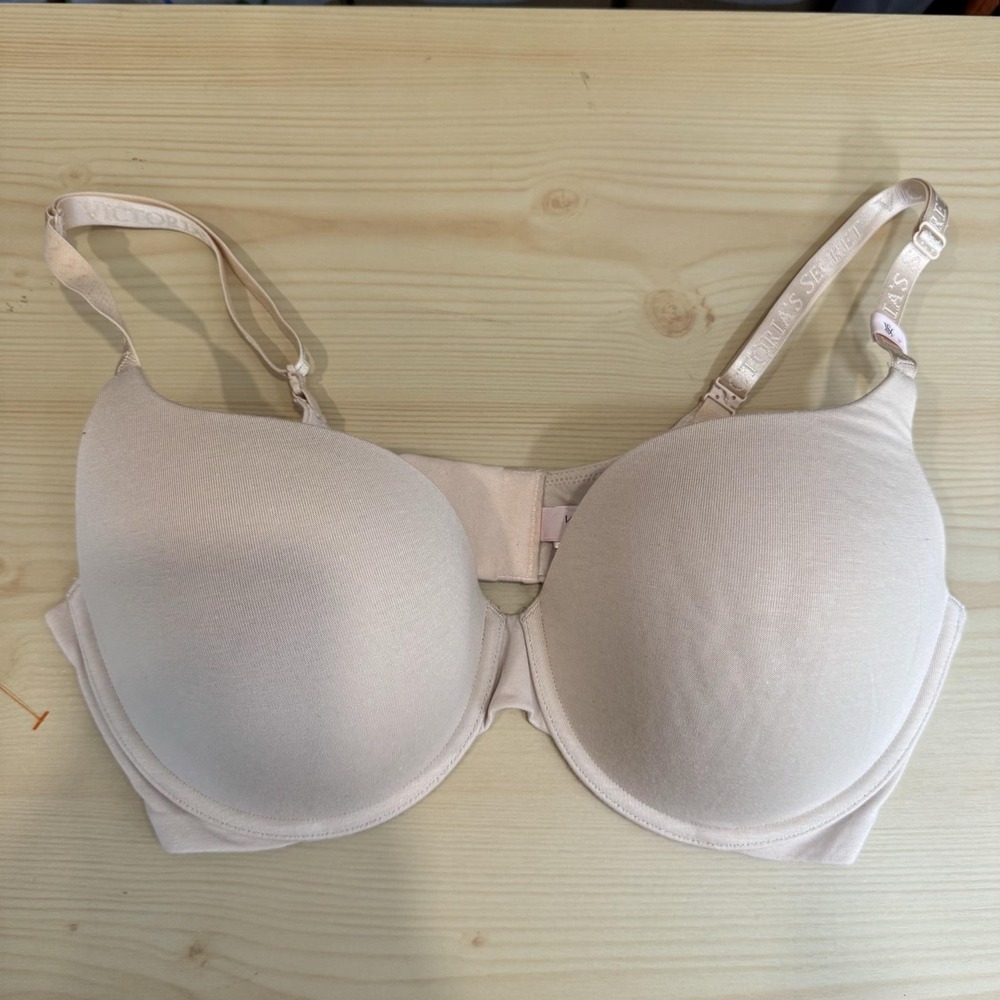 Victoria's Secret Bra Womens 38D Beige T Shirt Push‎ Up Full Coverage Underwire